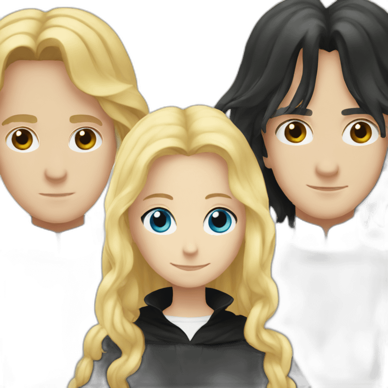 snape standing next to blonde and blue eyed boy emoji