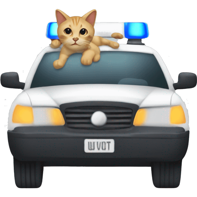 cat in the police car with sound effects viwuviwu emoji