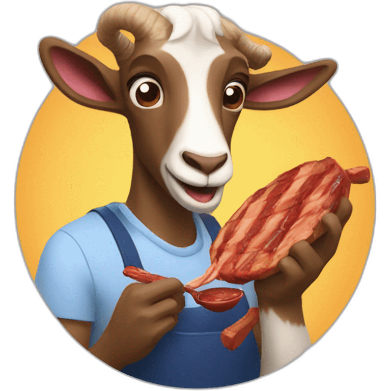 Ted lasso eating bbq goat emoji