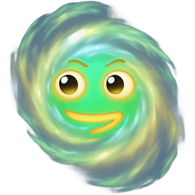 Amnesia Haze

emoji of a dreamy, swirling haze. wispy, silver mist forming spiral patterns. glowing hints of yellow and green light. ethereal. cartoon style. head turned towards viewer. 3d lighting. no shadows emoji