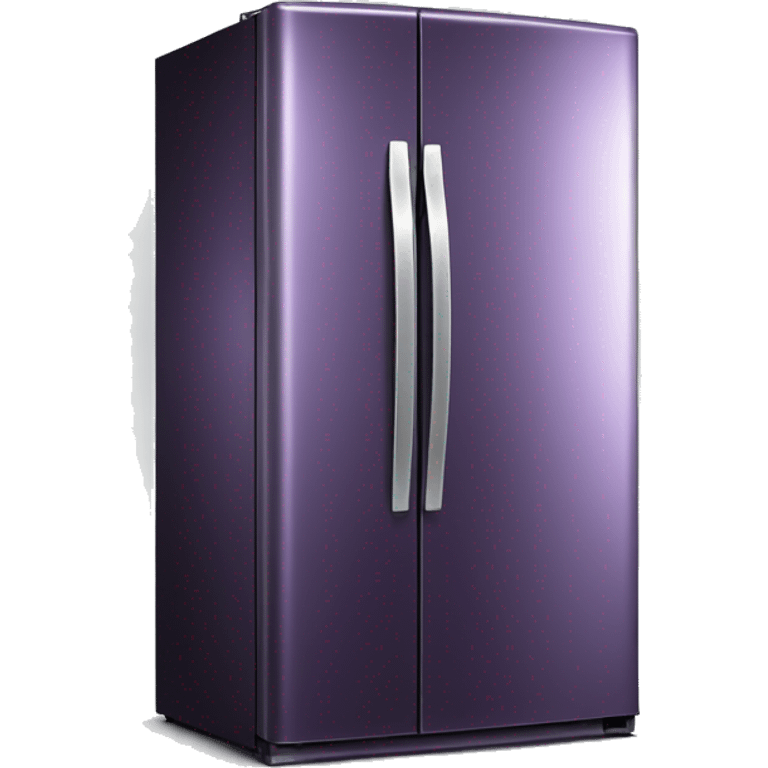 Realistic Metallic dark purple fridge isolated.  emoji