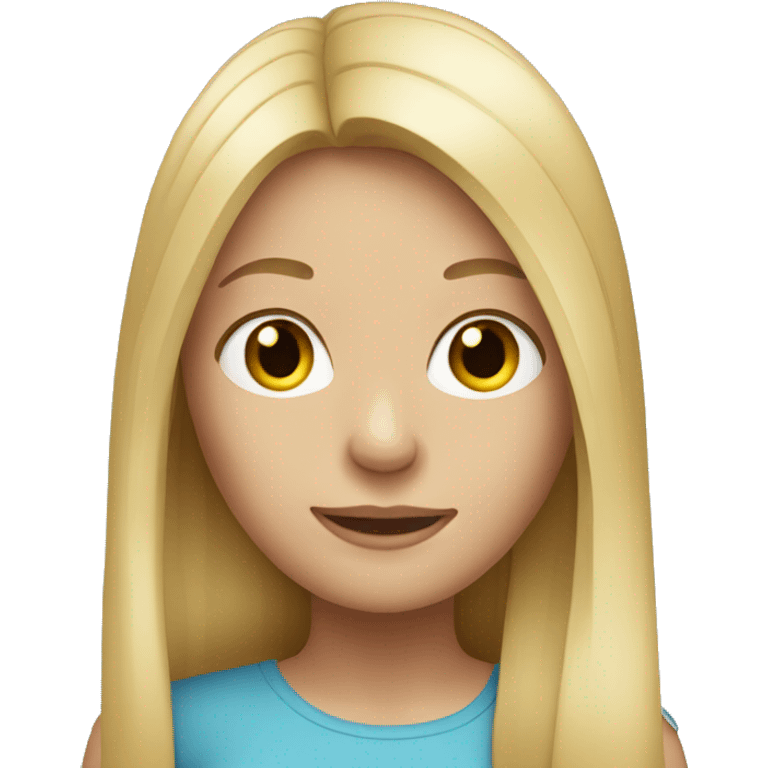 blonde girl with straight long hair emoji