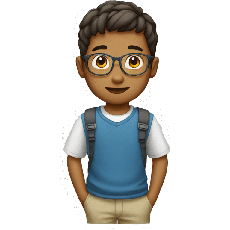 Boy with glassis, in tshit emoji