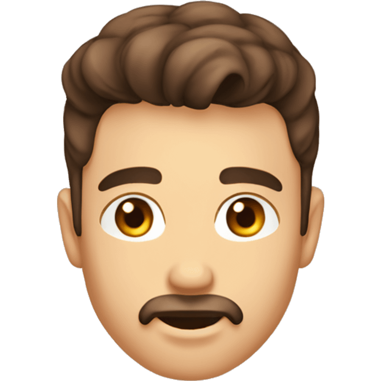 homme trentenaire brun sans barbe yeux marrons foncés emoji