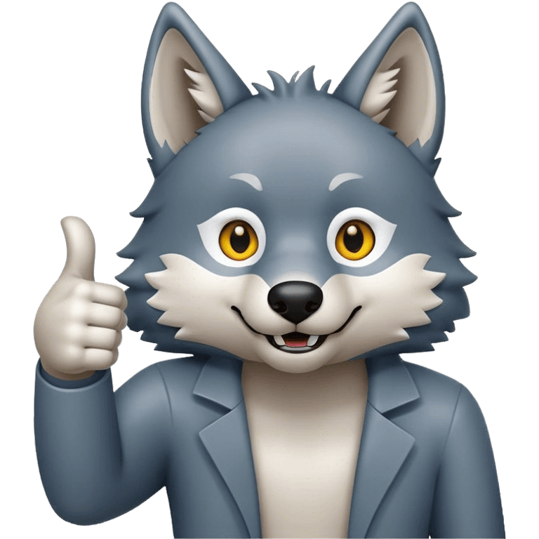 Wolf giving thumbs up emoji