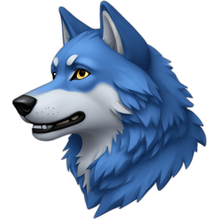 Blue wolf emoji