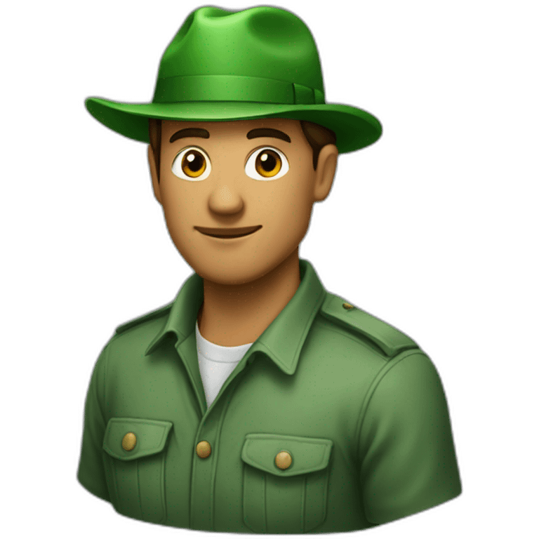 a man with green hat emoji