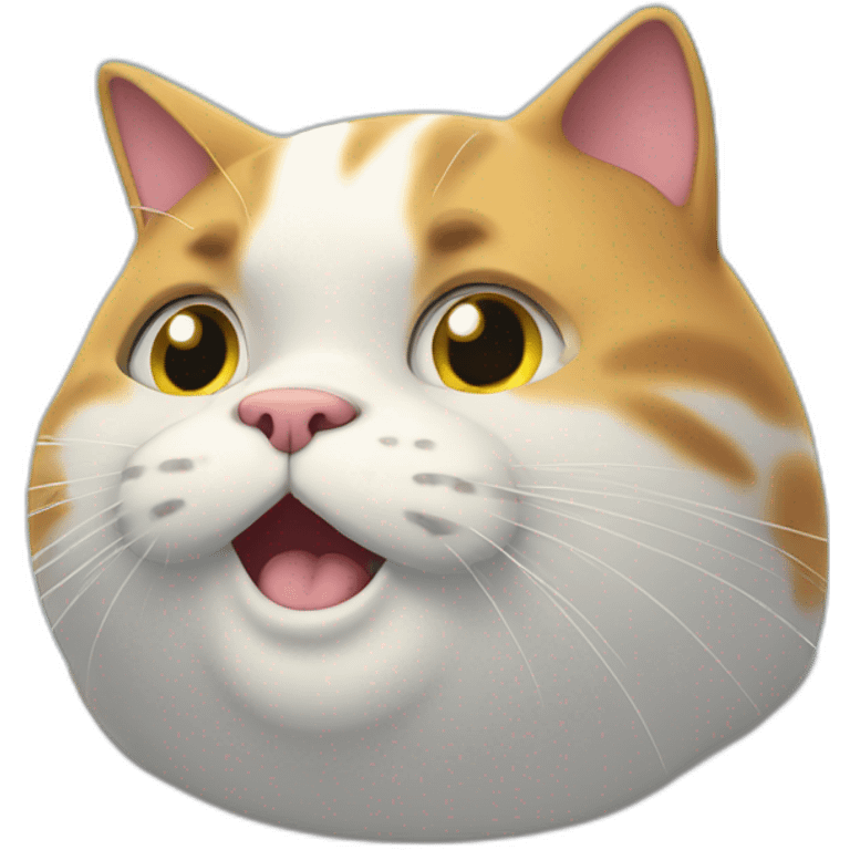 a fat cat showering  emoji