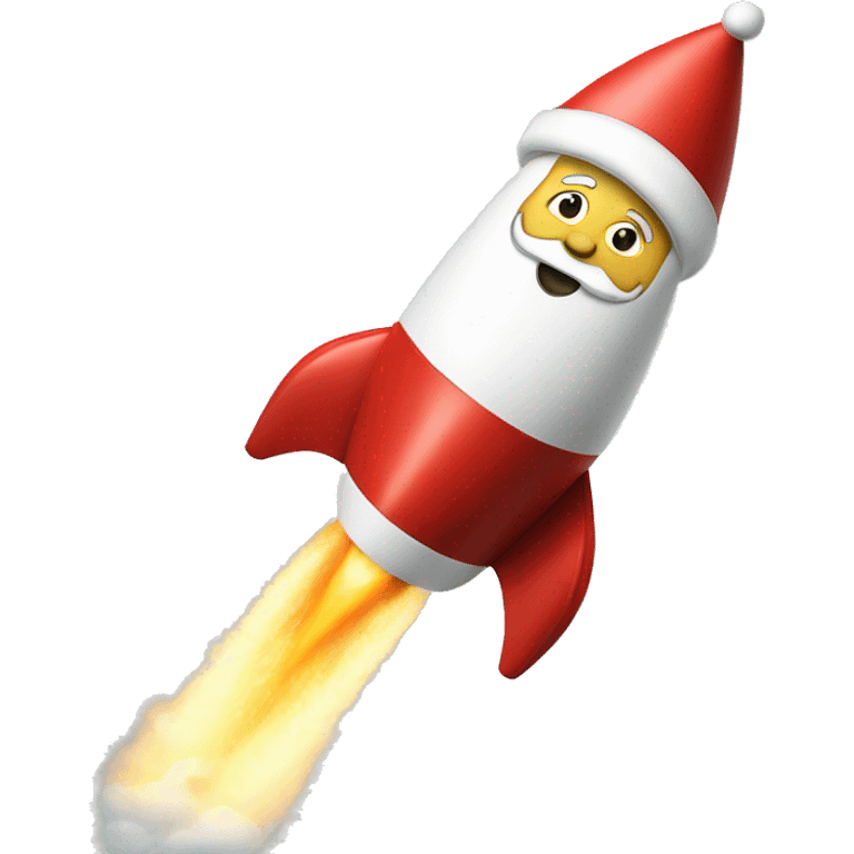 Santa on a rocket emoji