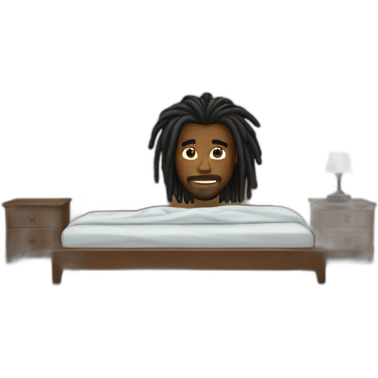 Black man dreadlock in a bedroom emoji