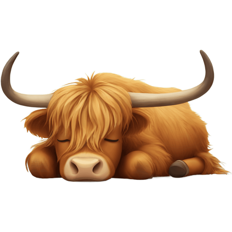 Highland cow sleeping emoji