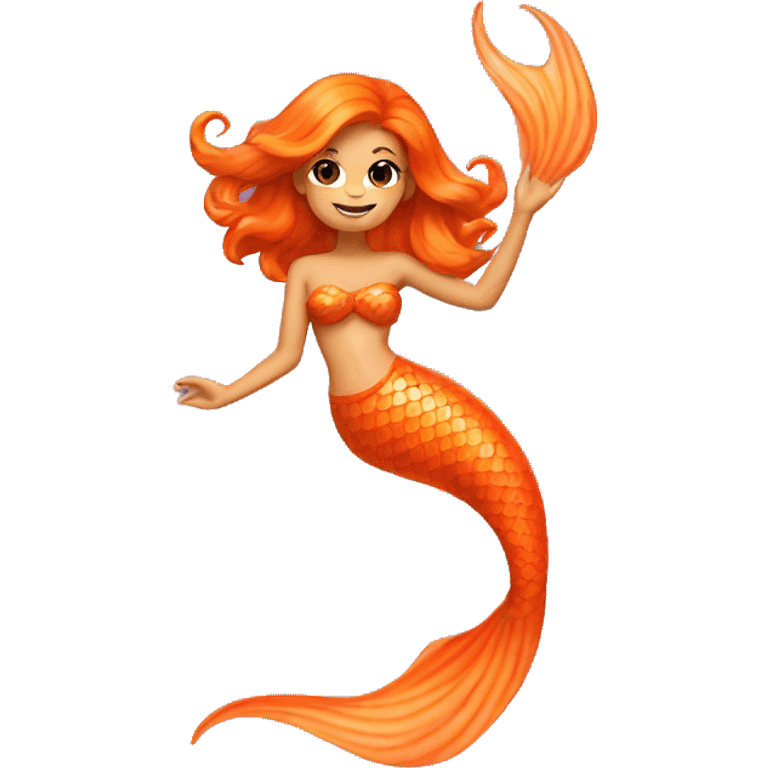 orange mermaid with tail emoji