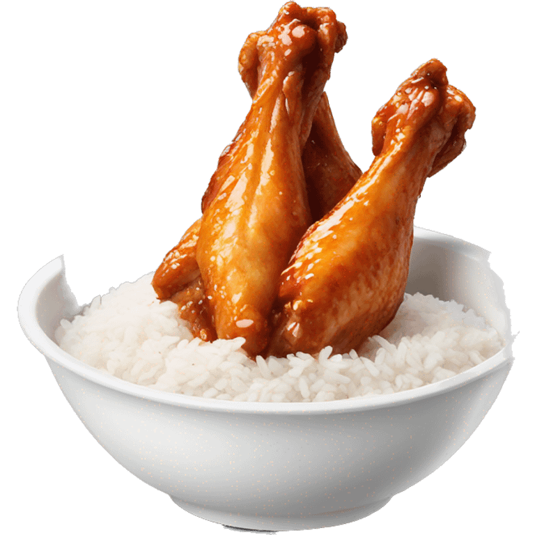 chicken wing in white bowl rice emoji