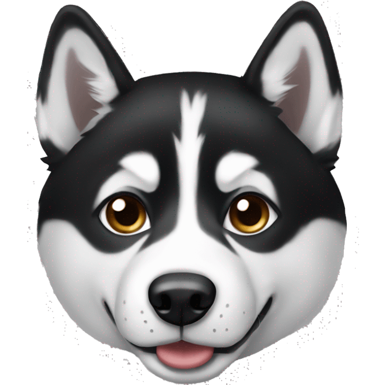 Black and white husky emoji