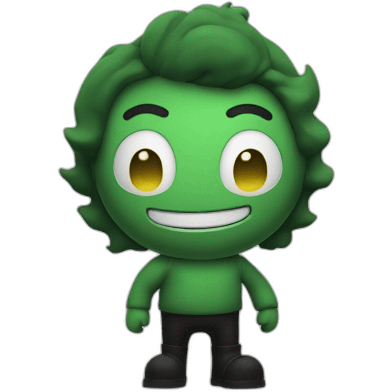 green colored version of bendy from bendy and the ink machine emoji