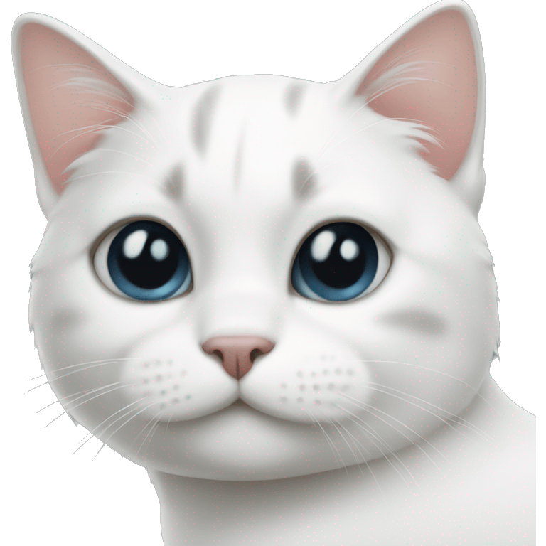 White cat with black spot on face emoji