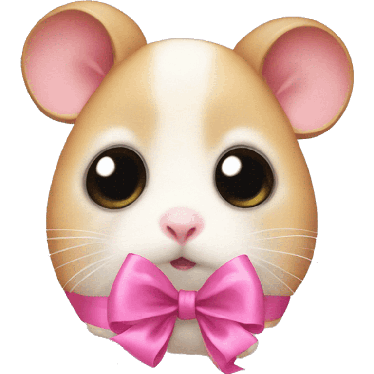 Sad Hamster with big eyes and pink bow emoji