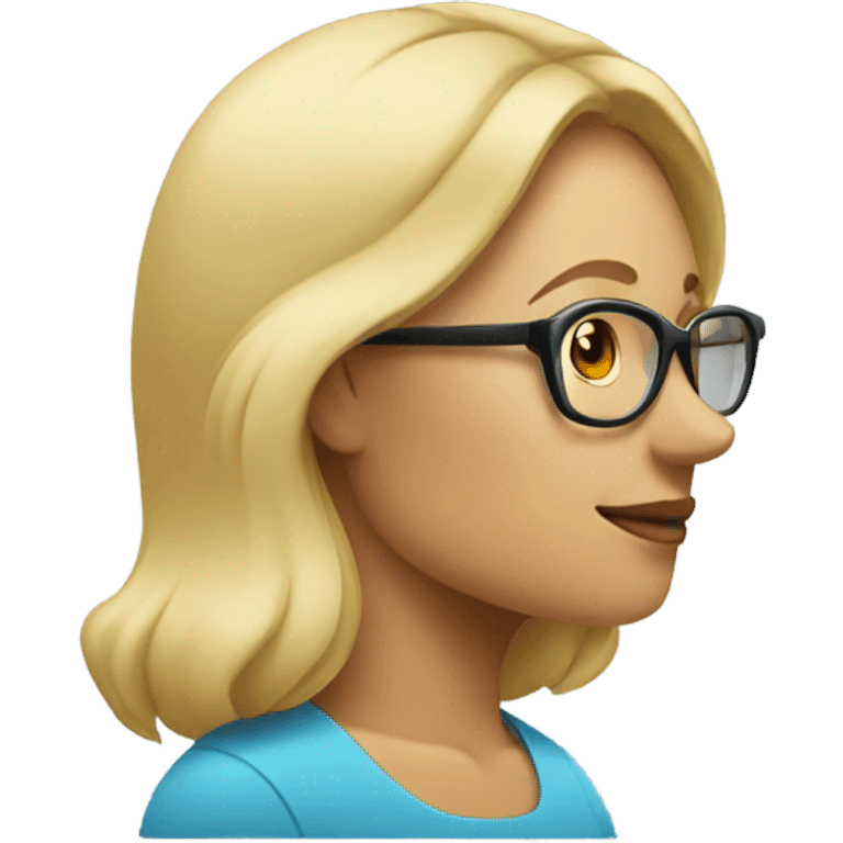 Blonde woman side profile wearing glasses  emoji