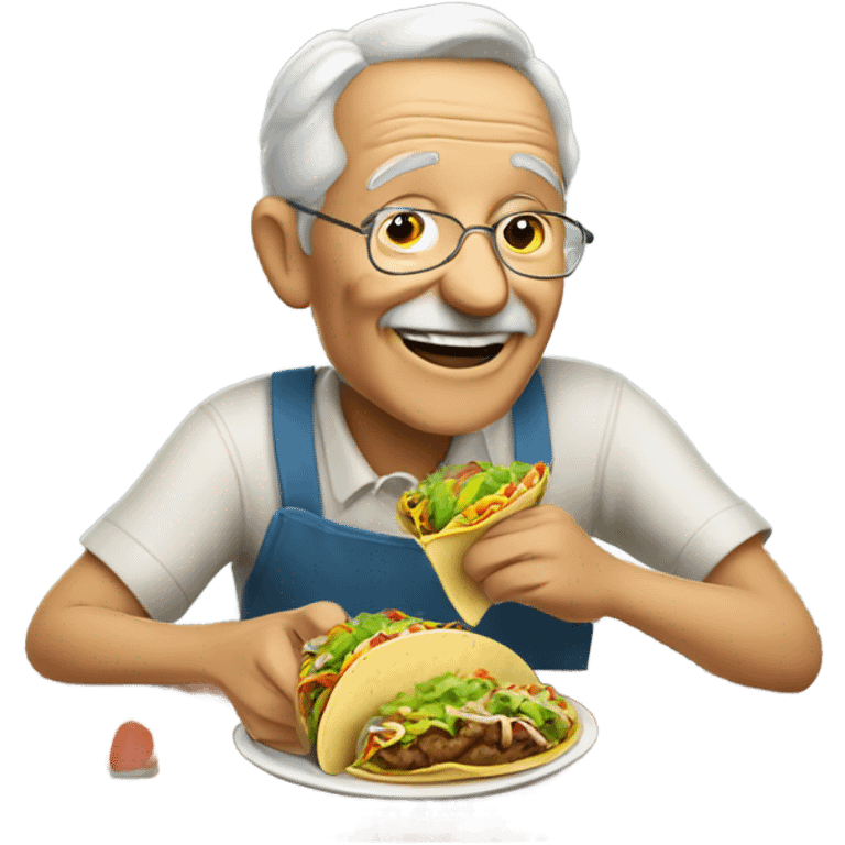 Old man eating tacos  emoji