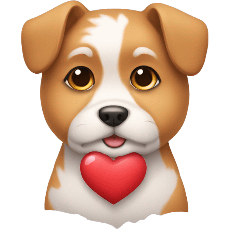 cute dogs with heart emoji