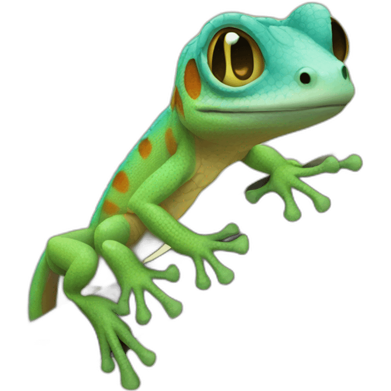 Gecko qui photographie emoji