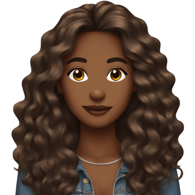 insta blogger brown skin long wavy hair emoji