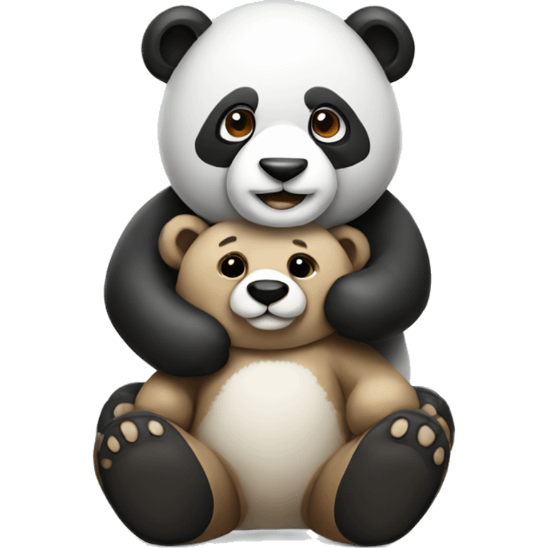 a panda holding a teddy bear emoji