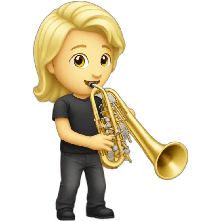 A blond young música playing saxhorn emoji