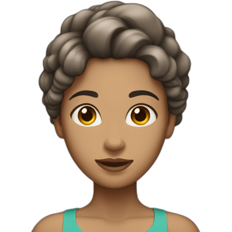 woman with marmaid hair in dark brown color and light skin emoji