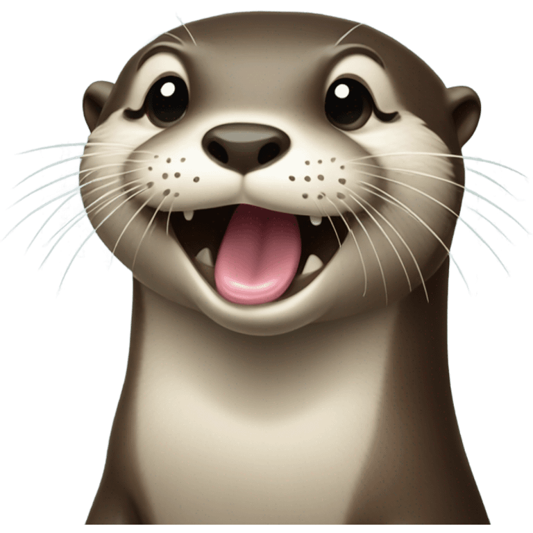 Otter with tongue out emoji