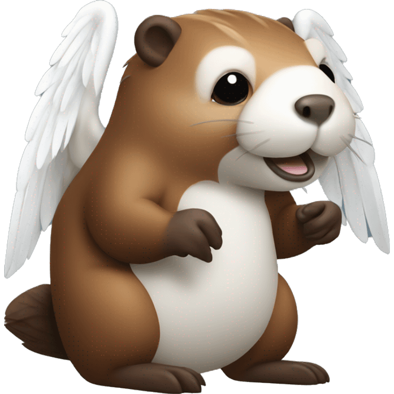 Beaver with white wings emoji