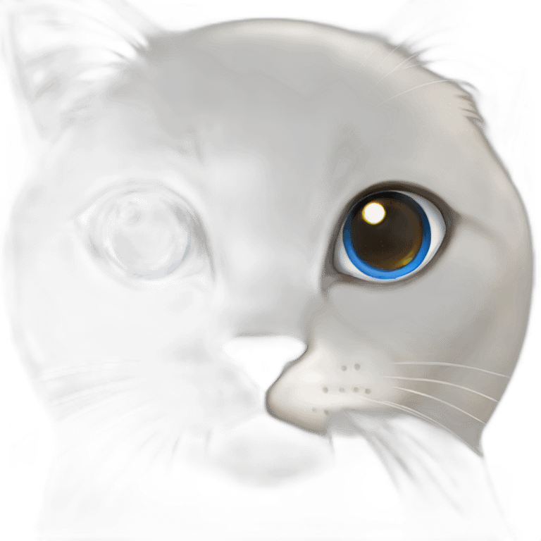 Persian Siamese white cat with bleu eyes emoji