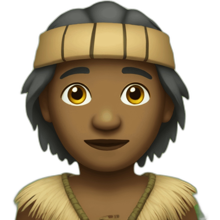 Aborigine with palm trees around emoji