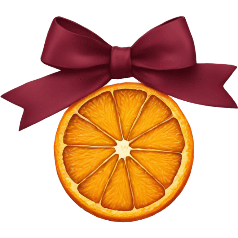 dried orange slice with a burgundy bow emoji