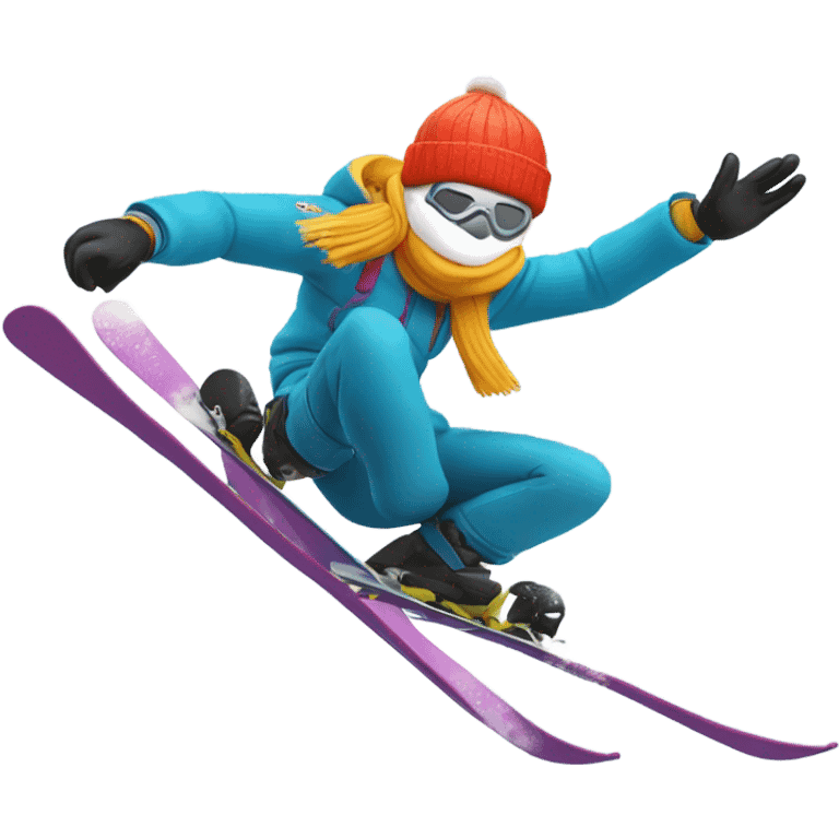 ski guy back flipping off a jump emoji