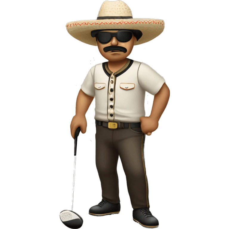 Mexican Bandit playing golf  emoji