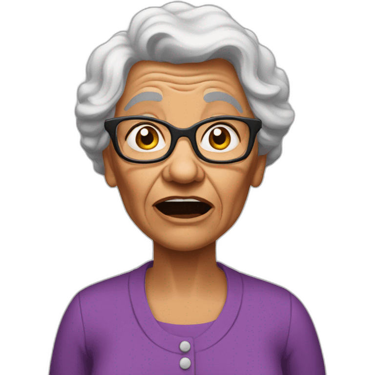 Shook grandma crazy emoji