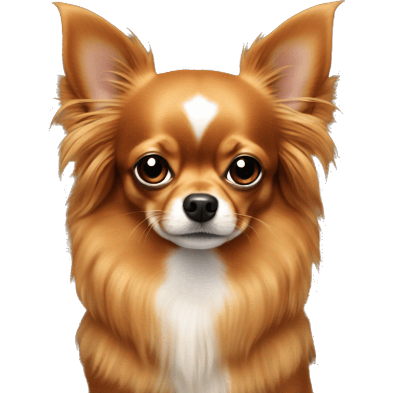 All dark orange long hair chihuahua emoji