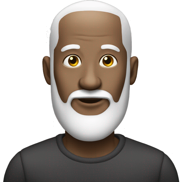 almost bald man, black white beard, on his iphone emoji