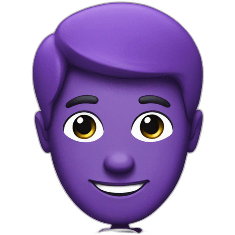 the happy face of a man with a book in purple tones emoji