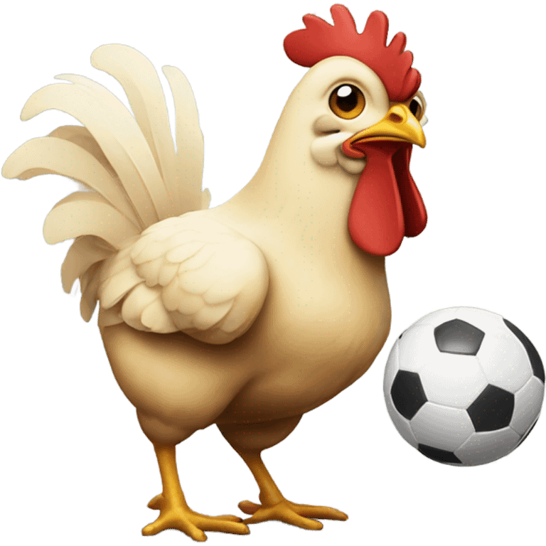 chicken playing football emoji