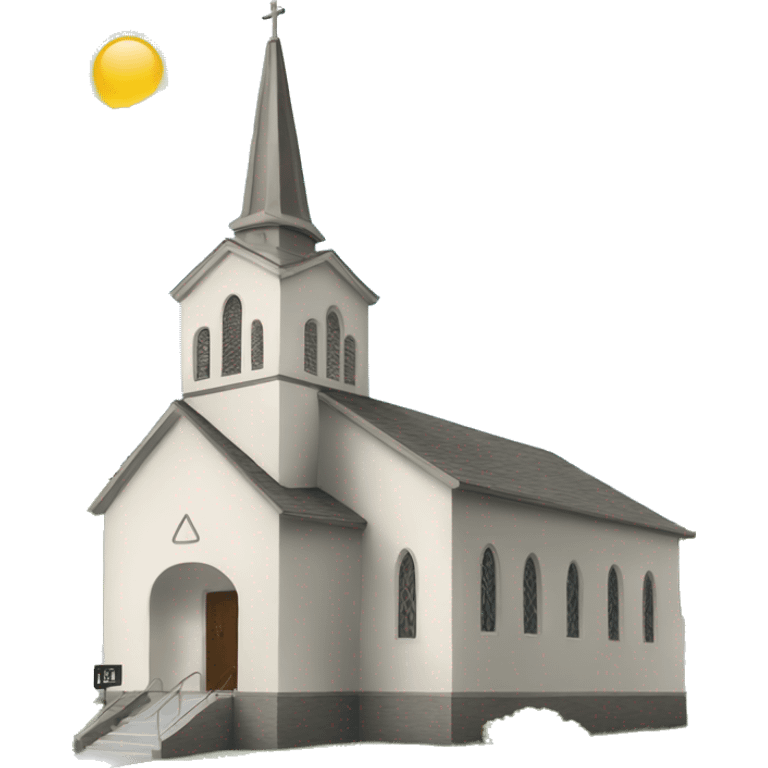 Word emoji with a church in emoji