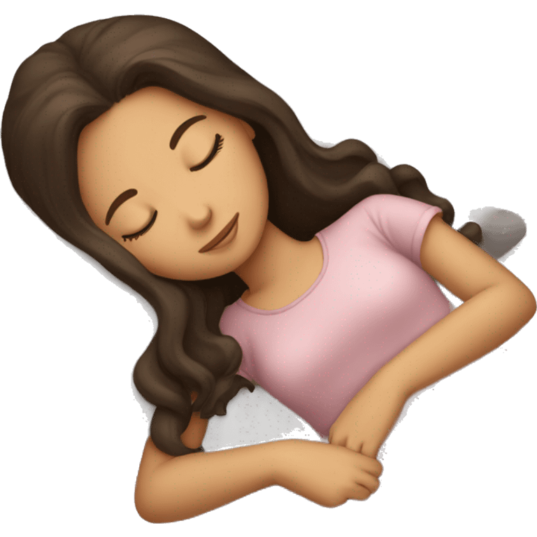 Brunette girl sleeping emoji