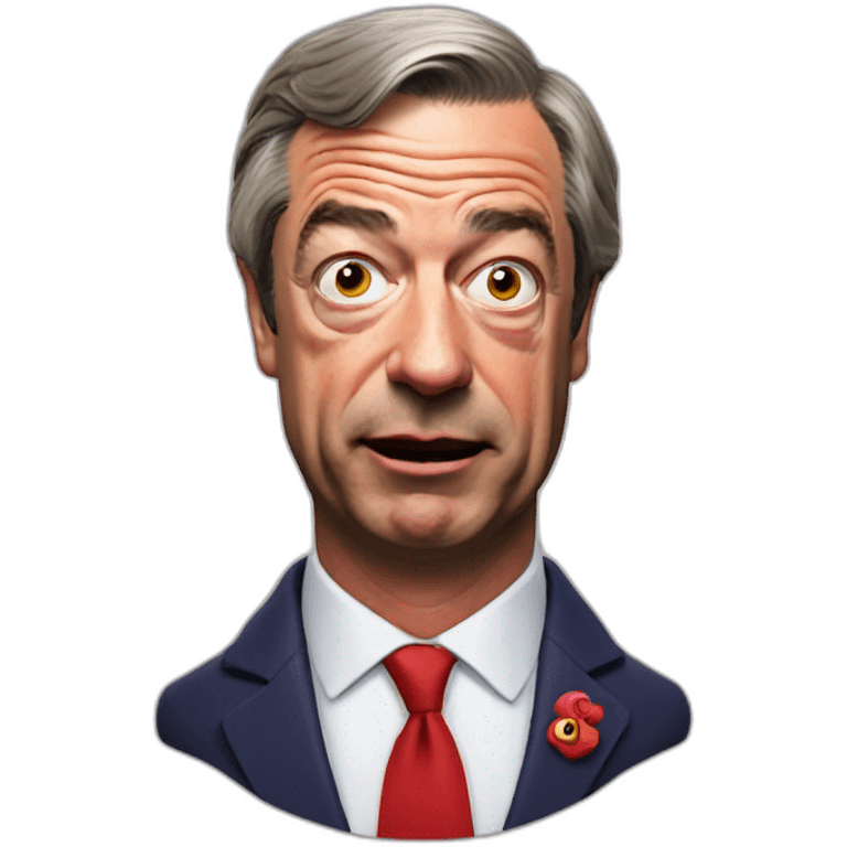 nigel farage with red face emoji