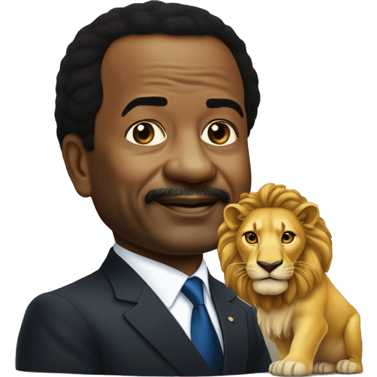 Paul biya sur un lion emoji