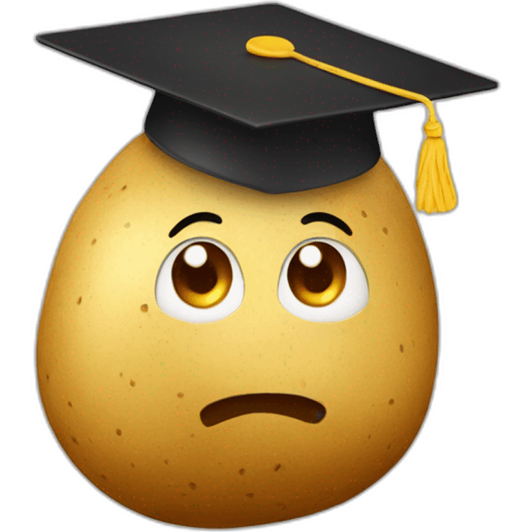 cute potato with a college mortarboard emoji