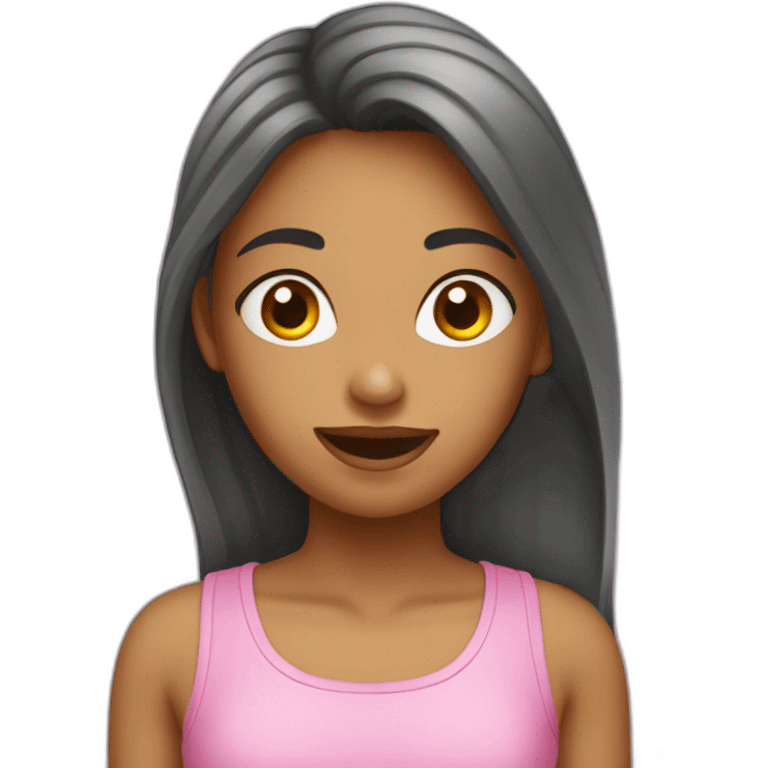 Fille qui fait de la gim emoji