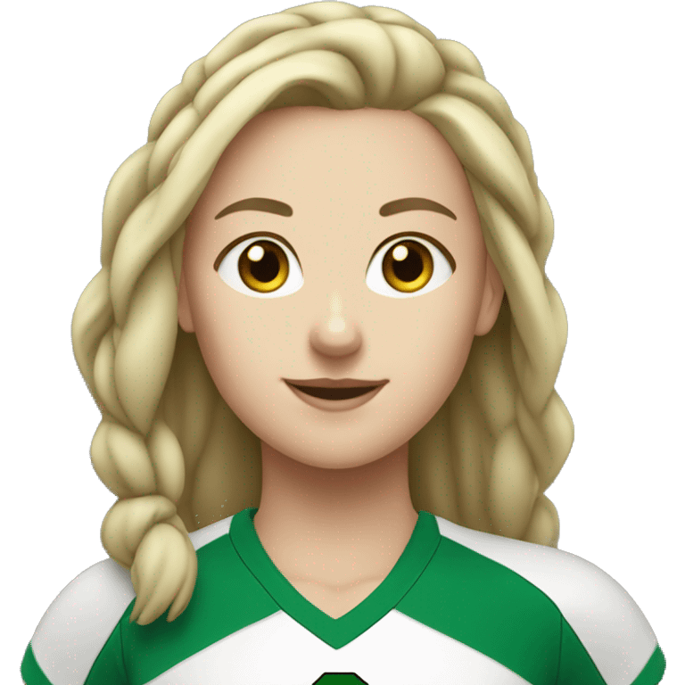 white girl volleyball player with green jersey  emoji