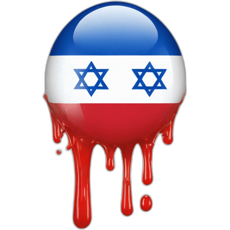 israeli flag dripped in red water emoji