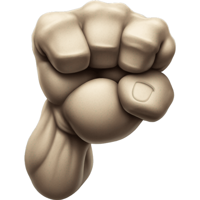 flexed biceps made of stone emoji